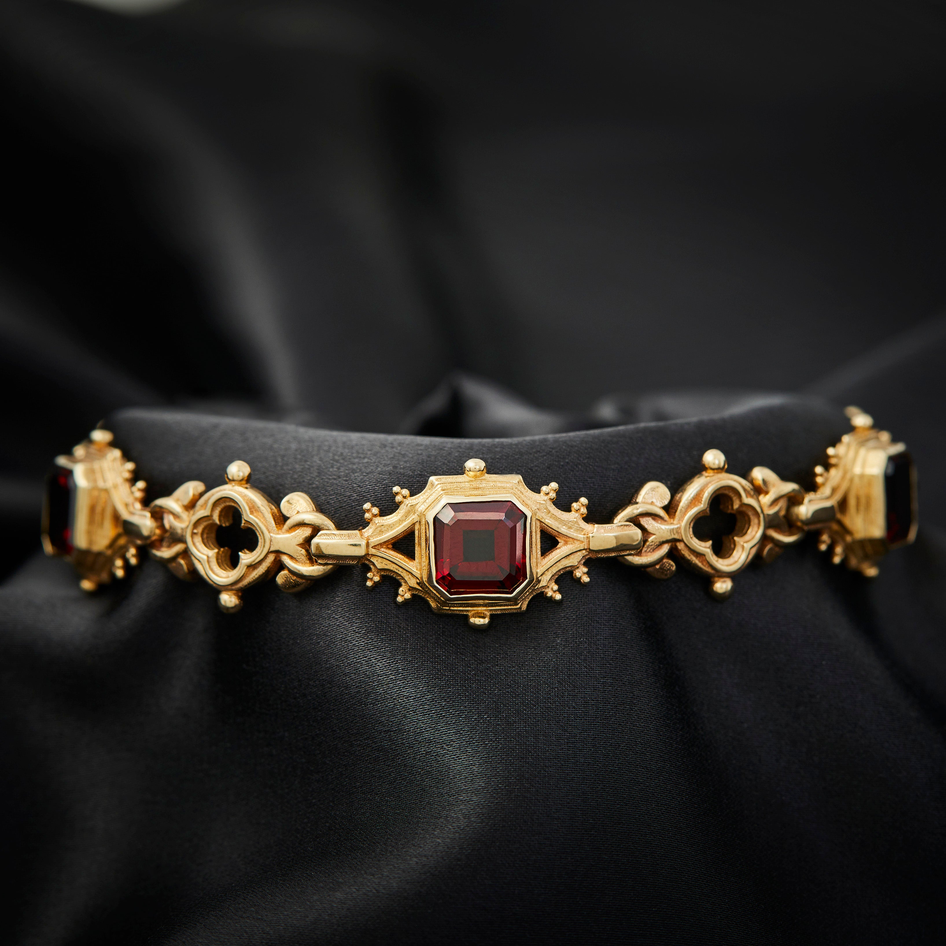 Garnet hot sale gold bracelet