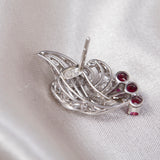 Vintage Platinum & Ruby Cocktail Earrings