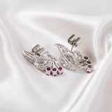 Vintage Platinum & Ruby Cocktail Earrings