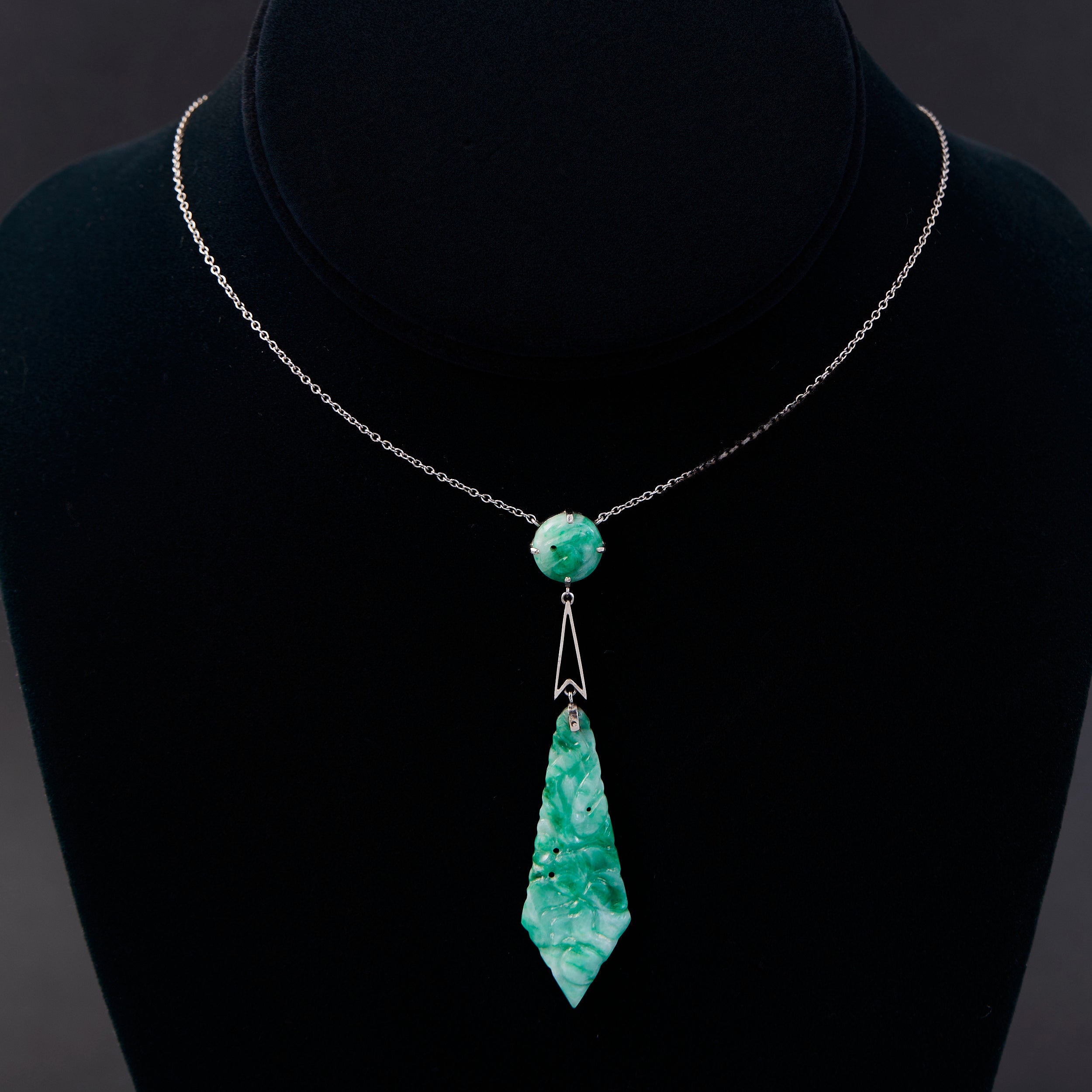 Edwardian Kite Shaped Jade Pendant – frenchjewelbox