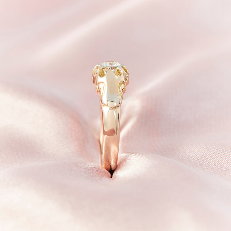 Victorian Yellow Gold Solitaire Diamond  Ring