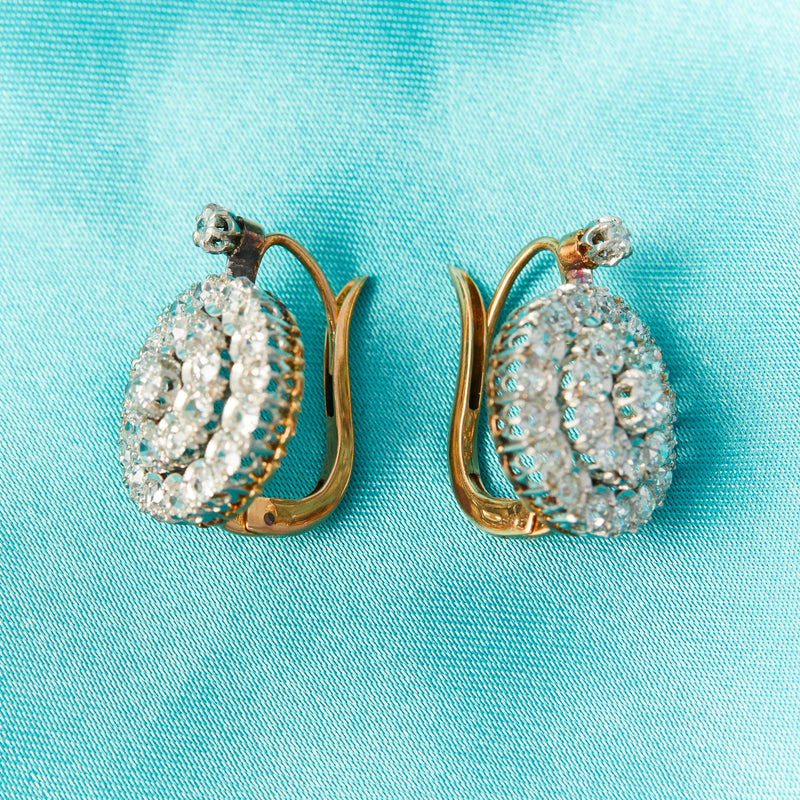 Antique Diamond Cluster Earrings – frenchjewelbox